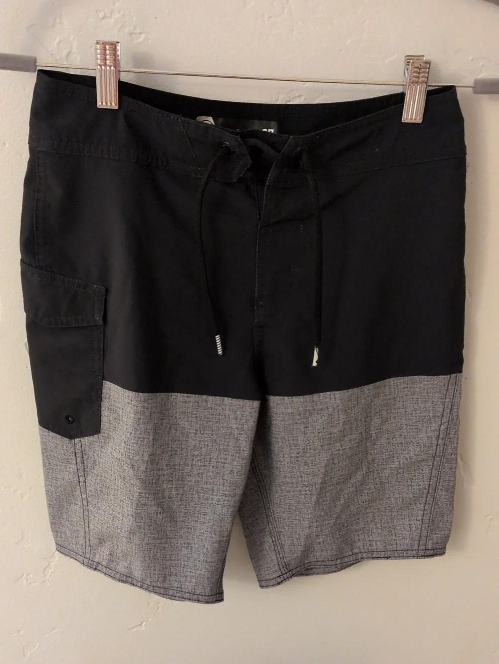 Boys' Volcom Black and Gray Board Shorts